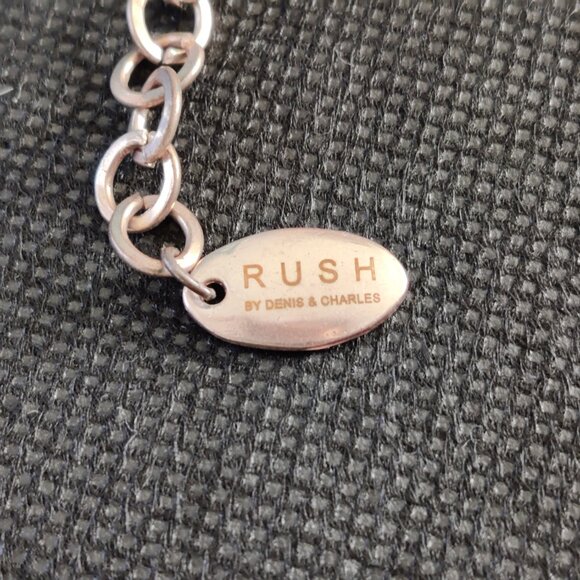 Rush by Denis & Charles BLUE Glass Faceted Beads/Crystal Long Necklace - Picture 8 of 9